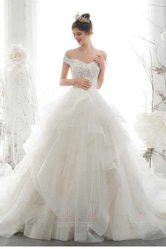 Robe de mariée Printemps Médium Décalcomanie net Epurée Lacez vers le haut - Page 1