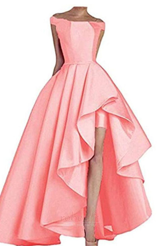 Robe de bal Sans Manches Naturel taille Asymétrique Chic Satin - Page 9