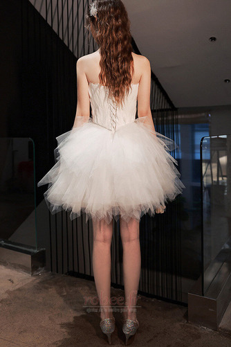 Robe de cocktail Romantique Printemps Col en Cœur Gradins Courte - Page 3