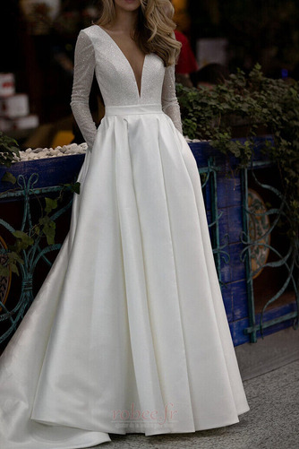 Robe de mariage a ligne Fermeture à glissière Automne Longue - Page 1