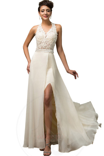 Robe de bal A-ligne Printemps Couvert de Dentelle Longueur au sol - Page 4