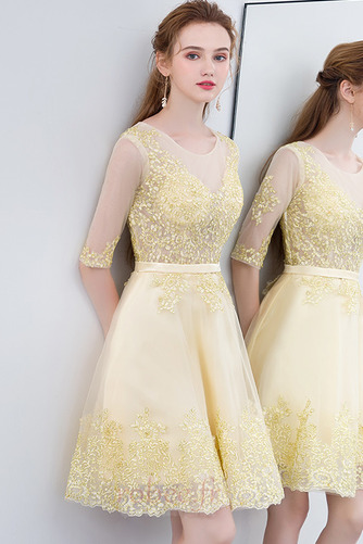 Robe de cocktail Appliquer Epurée Manche Demi Manche Aérienne - Page 4