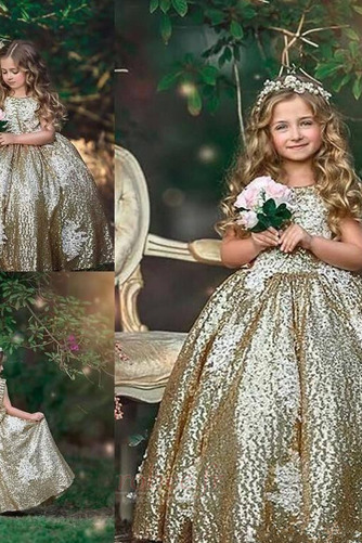 Robe de fille de fleur Formelle Dos nu A-ligne Automne Petit collier circulaire - Page 4