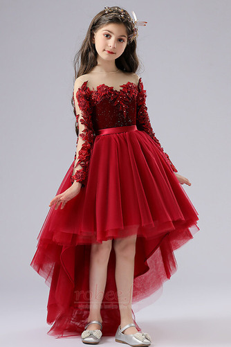 Robe de fille de fleur Manche Longue Naturel taille Glamour Décalcomanie - Page 3