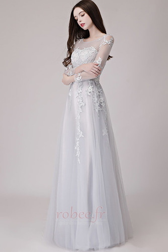 Robe de soirée Tulle Appliquer Naturel taille Manche Aérienne - Page 4