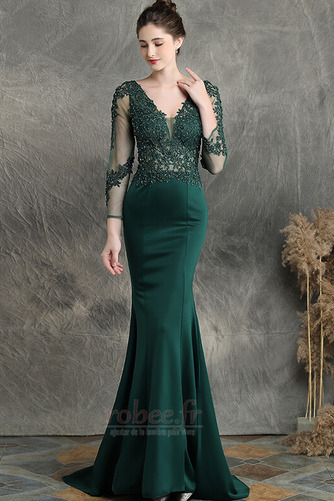 Robe de soirée Sirène vogue Col en V Été Perle Fourreau Avec Bijoux - Page 1