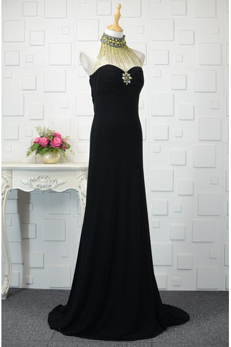 Robe de bal Longue Sans Manches Chic Col haut Corsage Avec Bijoux - Page 2