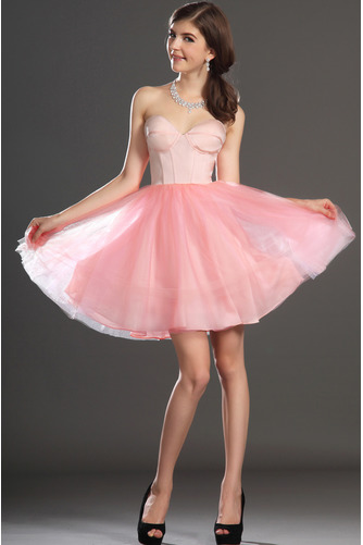 Robe de bal Tulle Mode Sablier Perle rose Col en Cœur Sans Manches - Page 3
