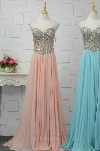 Robe de soirée Laçage Sans Manches A-ligne Perler Printemps Chiffon - Page 2