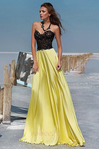 Robe de bal Dos nu Médium A-ligne Chic Sans Manches Col en Cœur - Page 1