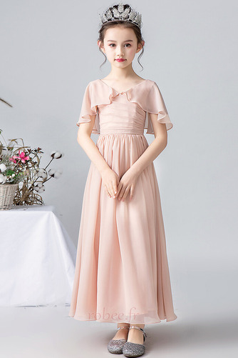 Robe de fille de fleur Corsage plissé Longueur Cheville Elégant - Page 1