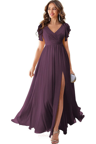 Robe de soirée Vente Laçage Col en V a ligne Manche Lâche Fourchure Frontale - Page 15