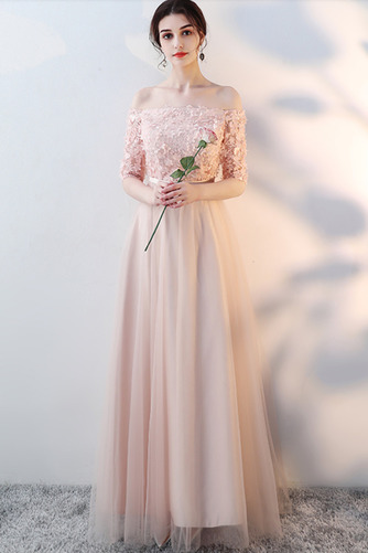 Robe de demoiselle d'honneur Elégant Rosée épaule Lacez vers le haut - Page 6