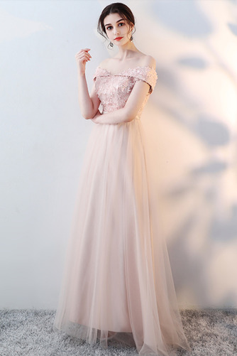 Robe de demoiselle d'honneur Elégant Rosée épaule Lacez vers le haut - Page 8