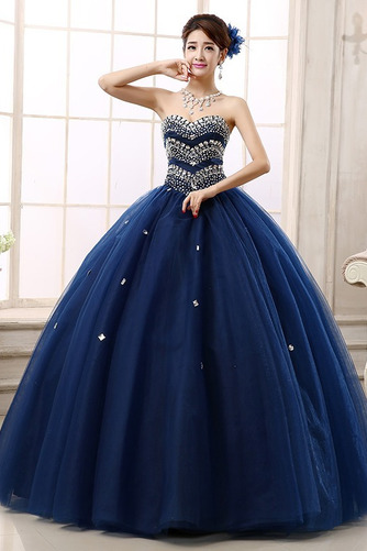 Robe de bal Naturel taille Sans Manches Tulle Ample & Ornée Col en Cœur - Page 1