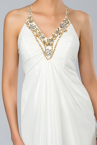 Robe de bal A-ligne Luxueux Chiffon Sans Manches Naturel taille - Page 5