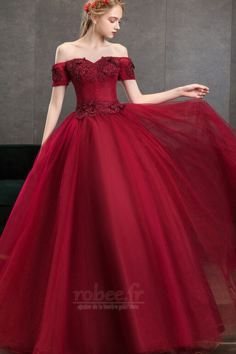 Robe de bal Tulle Manche Courte Perle Fourreau Avec Bijoux Automne - Page 3