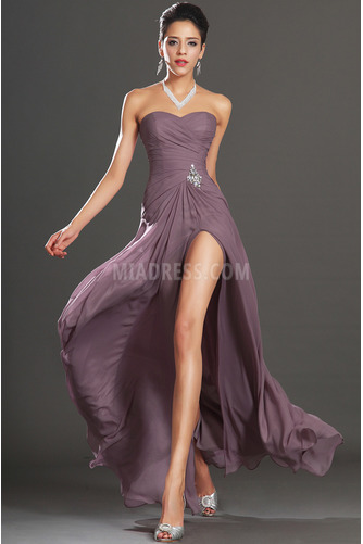 Robe de bal Sans courroies Broche fleurie en cristal Longue Dos nu - Page 1