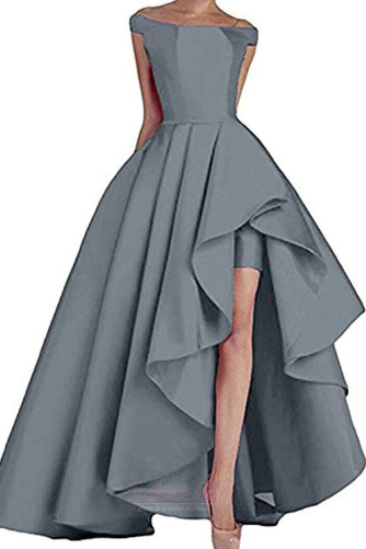 Robe de bal Sans Manches Naturel taille Asymétrique Chic Satin - Page 6