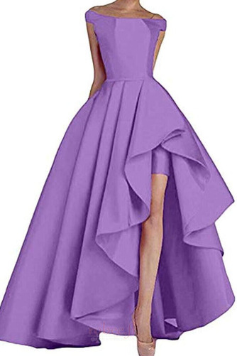 Robe de bal Sans Manches Naturel taille Asymétrique Chic Satin - Page 17