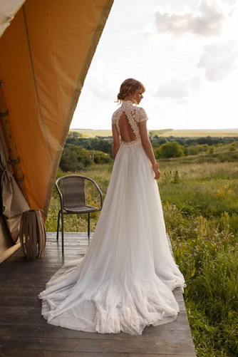 Robe de mariée Manche Courte Poire a ligne Plage Appliquer Naturel taille - Page 2