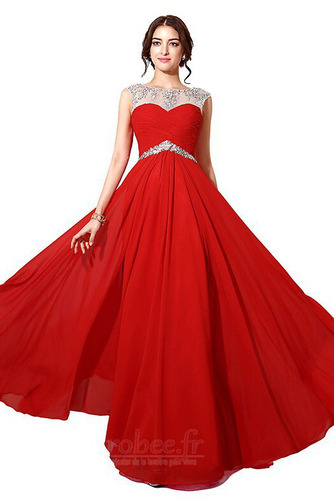 Robe de soirée À la masse Chiffon Naturel taille Été Perle semi-couverte - Page 1