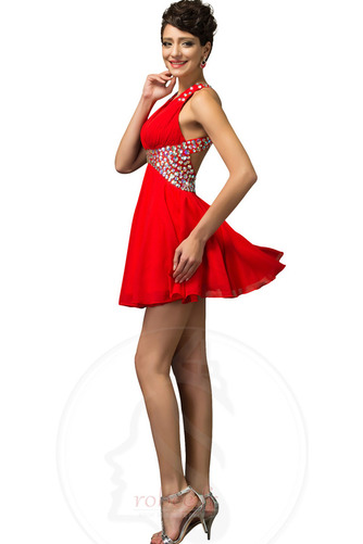 Robe de bal A-ligne Sans Manches Sexy Courte Triangle Inversé - Page 3