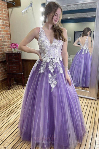 Robe de bal gossamer Longueur de plancher A-ligne Fermeture à glissière - Page 1