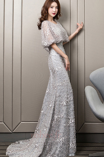 Robe de soirée Longueur de plancher Perle A-ligne Manche Lâche - Page 4