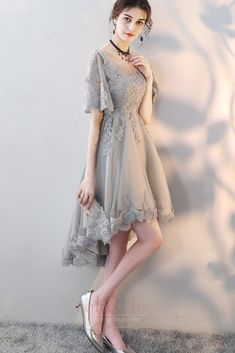 Robe de cocktail Asymétrique Appliquer Printemps Dentelle Dos nu - Page 3
