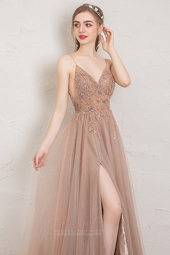 Robe de soirée Longue a ligne Romantique Norme Fête Tulle Fourreau Avec Bijoux - Page 3