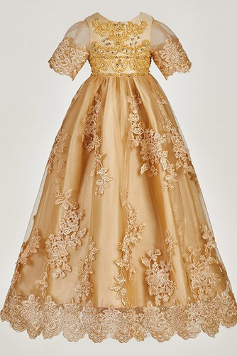 Robe de fille de fleur Dentelle Froid Manche Courte Fermeture à glissière - Page 3