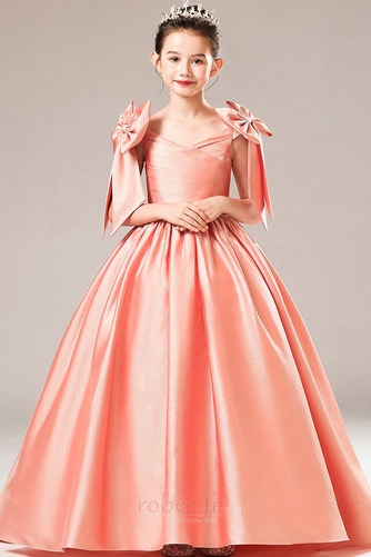 Robe de fille de fleur A-ligne Orné de Nœud à Boucle Satin Drapé - Page 4