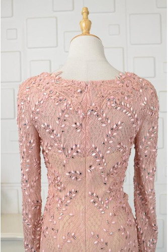 Robe de soirée Couvert de Dentelle Norme Manche de T-shirt Traîne Courte - Page 5