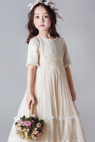 Robe de fille de fleur Longueur Cheville Tulle Fermeture à glissière - Page 4