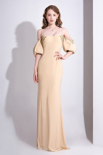 Robe de soirée Une épaule Traîne Courte Hiver Luxueux Manche Courte - Page 1