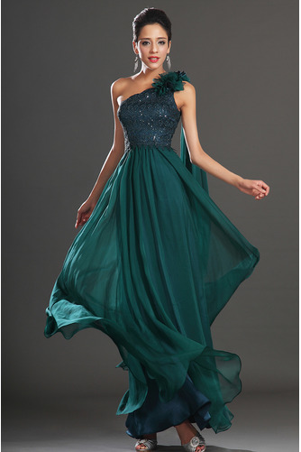 Robe de soirée Longue Une épaule Epurée Naturel taille Maigre - Page 4