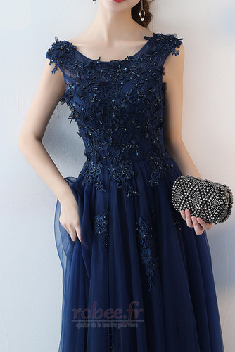 Robe de demoiselle d'honneur Broderie Tulle Sans Manches Col Bateau - Page 5