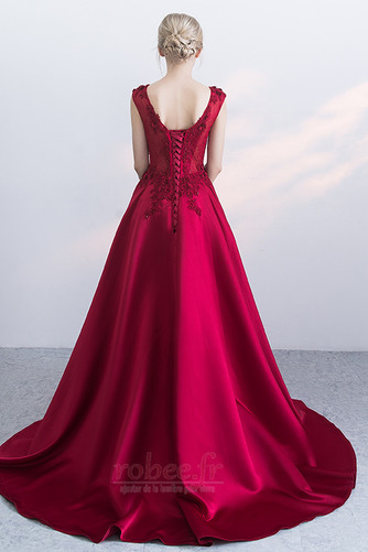 Robe de soirée Manquant aligne Satin Chaussez Sans Manches Traîne Moyenne - Page 2