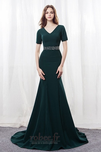 Robe de soirée Naturel taille Col en V Norme Formelle Fermeture éclair - Page 1