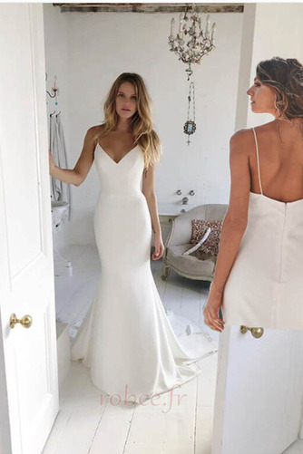 Robe de mariée Fermeture éclair Printemps Satin Drapé Naturel taille - Page 2