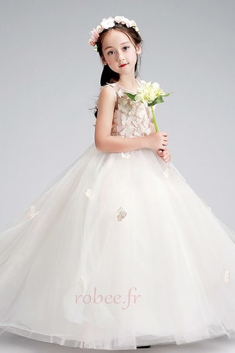 Robe de fille de fleur Formelle Naturel taille A-ligne Tulle - Page 5