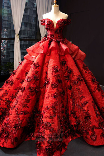 Robe de bal Longue Rosée épaule Cérémonial Manche Courte Mariage - Page 3