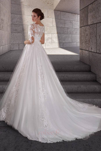 Robe de mariée Taille haute Col en V Foncé Manche Aérienne Dentelle - Page 4