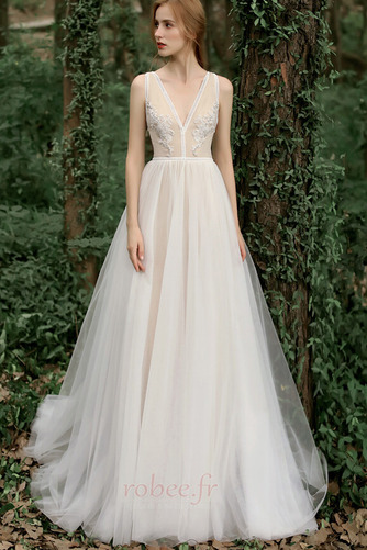 Robe de mariage Tulle Appliquer a ligne Longue Sans Manches Simple - Page 5