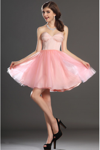 Robe de bal Tulle Mode Sablier Perle rose Col en Cœur Sans Manches - Page 2