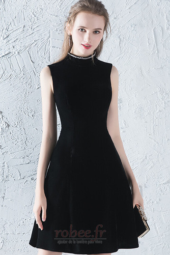 Robe de soirée Sans Manches Elégant a ligne Perle Printemps Longueur de genou - Page 1