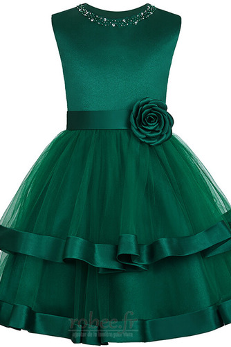 Robe de fille de fleur Fermeture à glissière Naturel taille Col de chemise t - Page 5