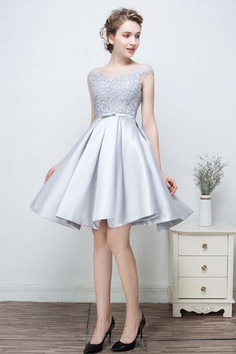 Robe de demoiselle d'honneur a ligne Mariage Sans Manches Appliquer - Page 1