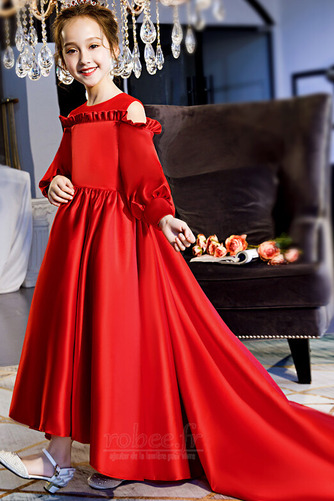 Robe de fille de fleur Printemps Petit collier circulaire A-ligne - Page 4